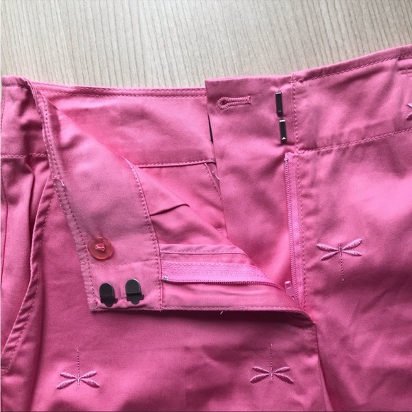 Talbots Pink Dragonfly Embroidered Shorts - Picture 2 of 8